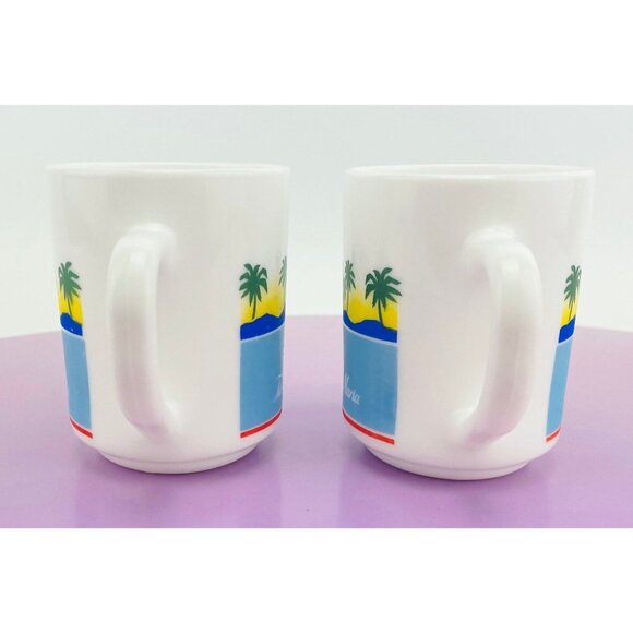 Vintage Arcopal cups, tropical Tia Maria mugs, French milk glass, as a pair - Picture 6 of 10